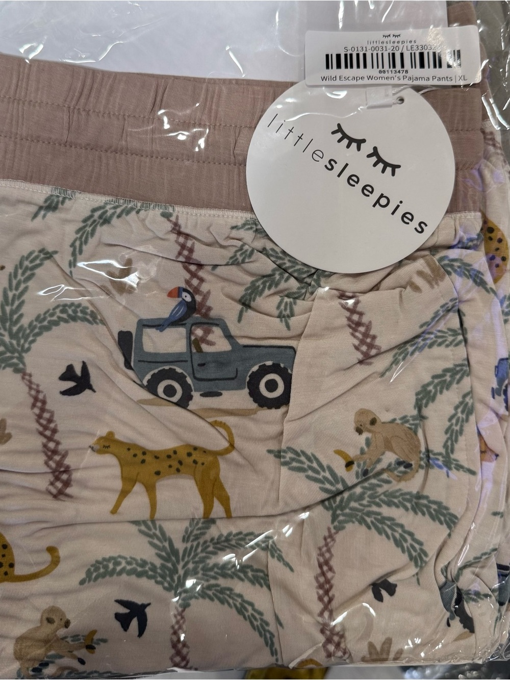 NEW Little Sleepies Wild Escape
Women's Bamboo Jogger
Pajama Pants, Size XL